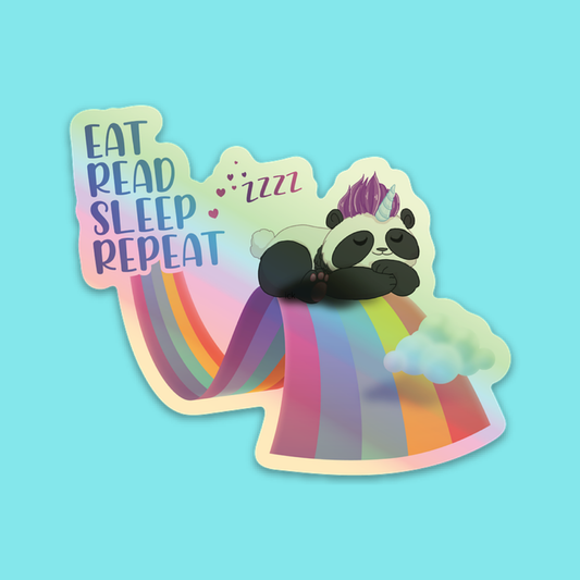 Why the Pandacorn Sleeping on a Rainbow Holographic Sticker